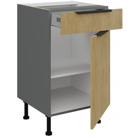 Szafka kuchenna 50 cm z szufladą CREMA dąb cremona / antracyt 50 D 1F 1S BB